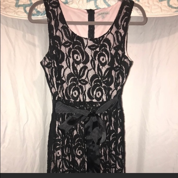 🌷🌸Charlotte Russe black and pink lace dress - Picture 3 of 8